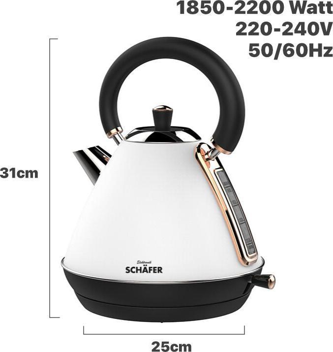 Actual product image Schäfer IT-Systems Kettle Water Kettle Retro Water Kettle Fast Water Kettle (1.70 l)