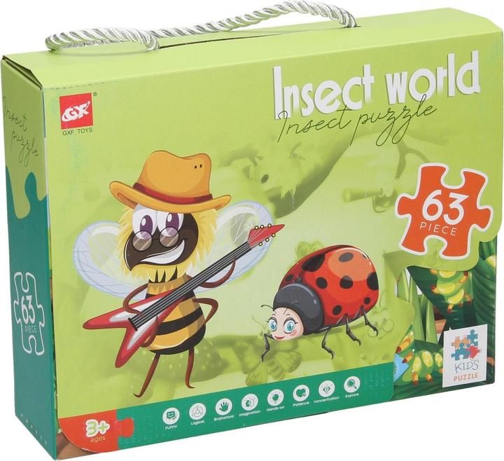 Puzzle Insektenwelt, 63 Teile. (63 pezzi)