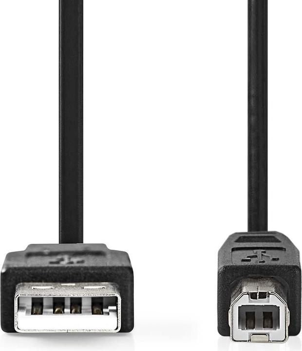 Produktbild Nedis USB-Kabel | USB 2.0 | USB-A Stecker | USB-B Stecker | 10 W | 480 Mbps | Vernickelt | 1.00 m | (1 m, USB 2.0, 10 W)