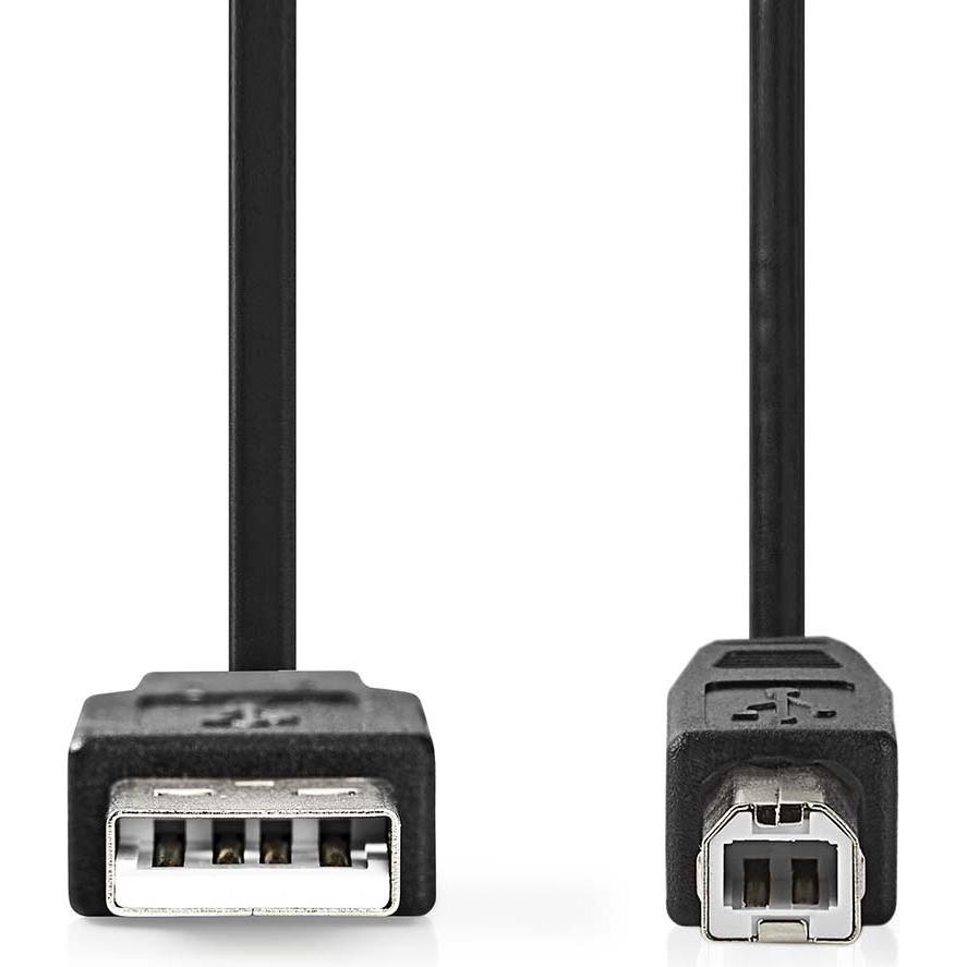 Thumbnail - Nedis USB-Kabel USB 2.0 USB-A Stecker USB-B Stecker 10 W 480 Mbps Vernickelt 1.00 m (1 m, USB 2.0), USB Kabel