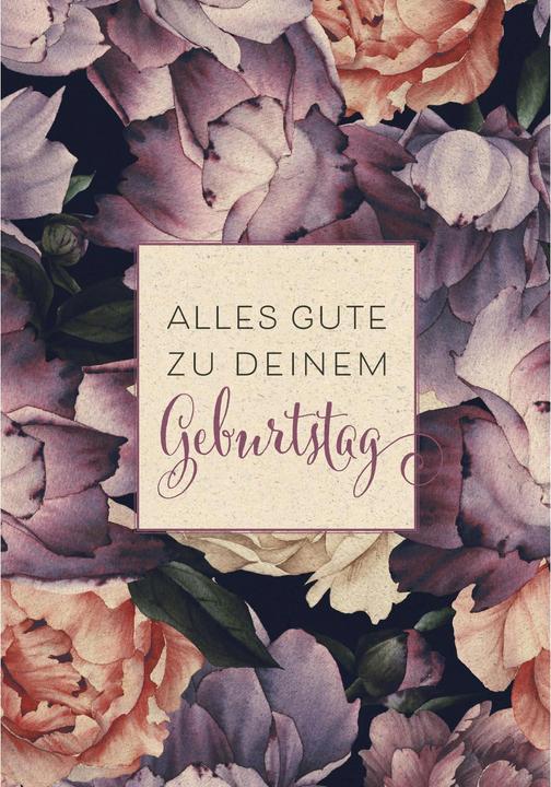 Geburtstagskarte Graspapier - Blumen (1 Stk.)