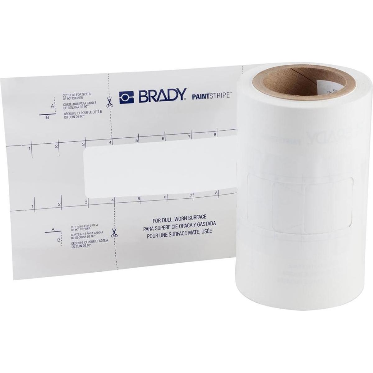 Brady PaintStripe Schablone - Gestrichelte Linie, Polyester, Transparent/Weiss, 50.80 x 203.20 mm x (148812)