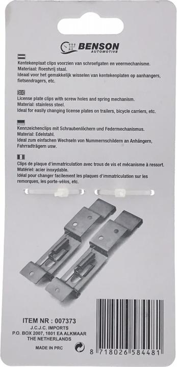 Produktbild Benson Kennzeichenhalter 2-tlg Krt (Universal)