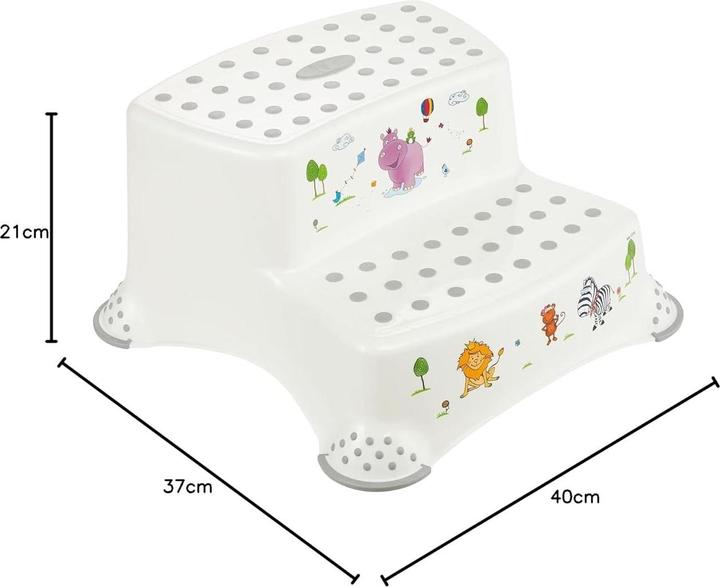 Actual product image keeeper Step stool Hippo white