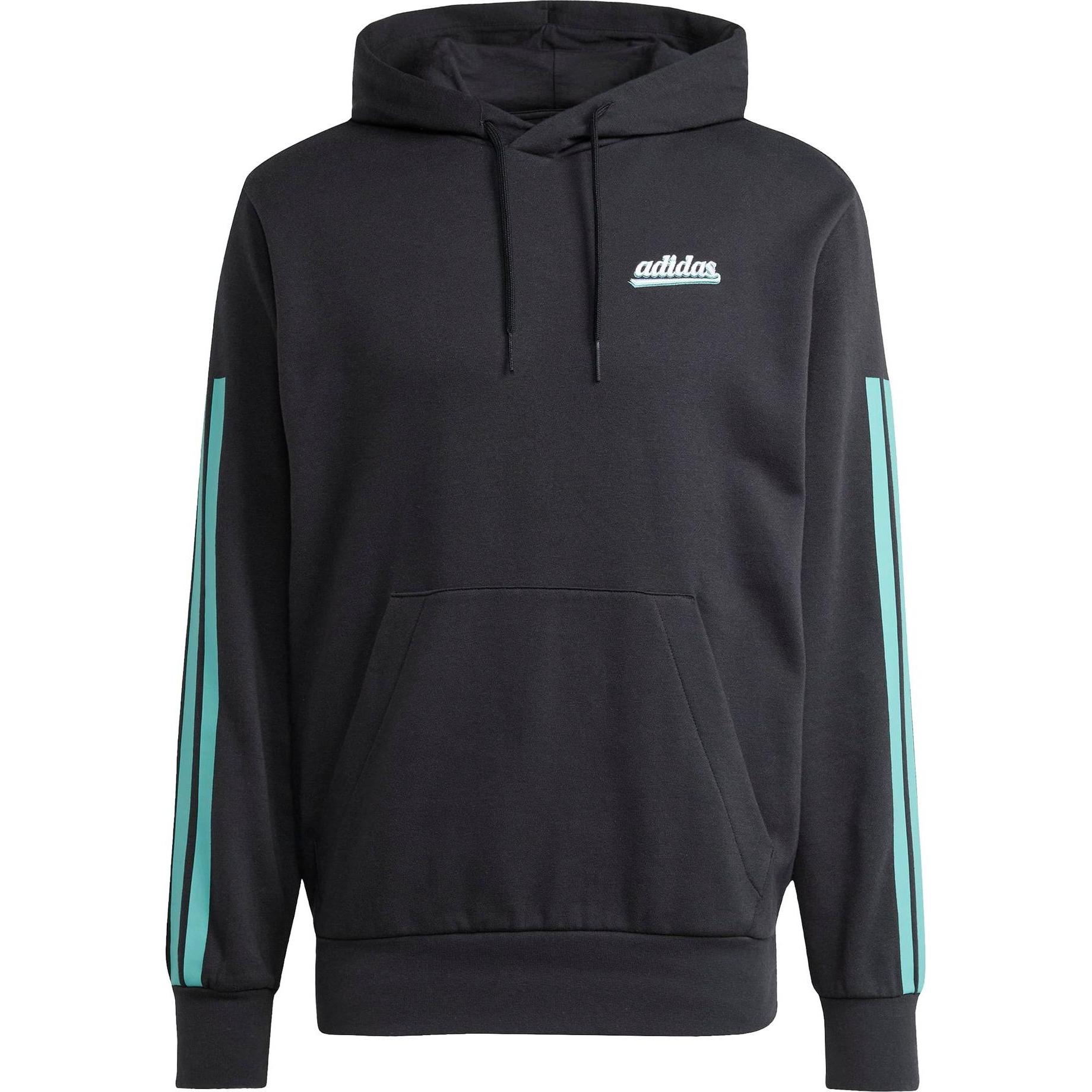 Adidas, Uomini, Felpa + Maglione, Herren-Sweatshirt Mit Farbigem Schriftzug, Schwarz, Nero, (S)