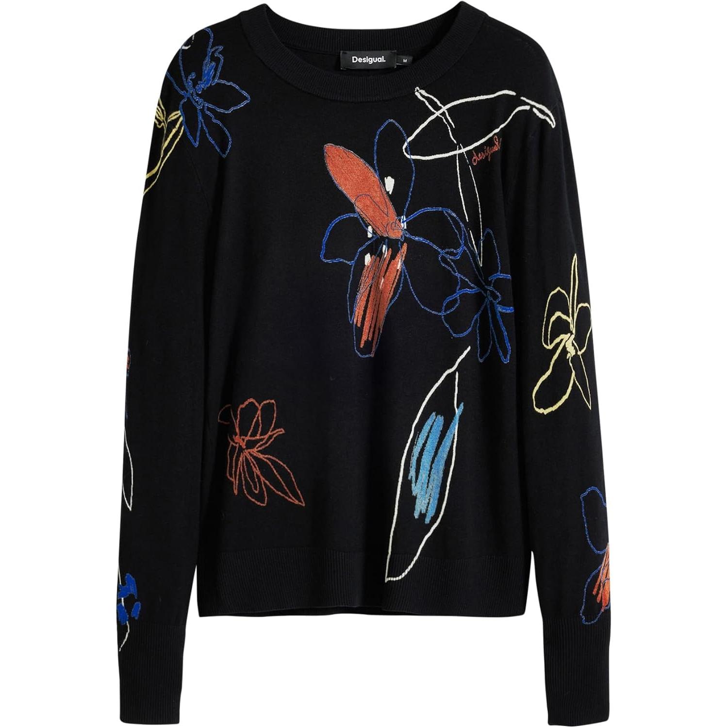 Desigual Donna Nero Donne, Felpa + Maglione, Maglia (Xs)