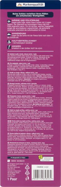 Produktbild dm Balea Fleecesohlen Grösse 42/43, 1 Paar