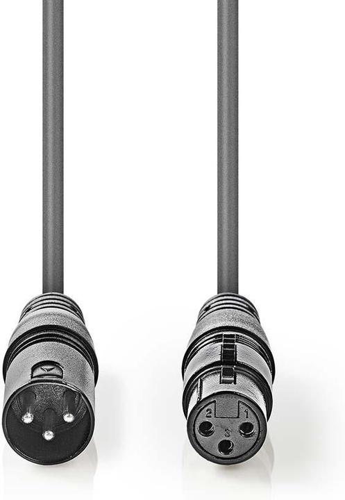 Produktbild Nedis DMX-Adapterkabel | XLR 3-Pin Stecker | XLR 3-Pin Buchse | Vernickelt | 1.50 m | rund | PVC | D (1.50 m, XLR Kabel)