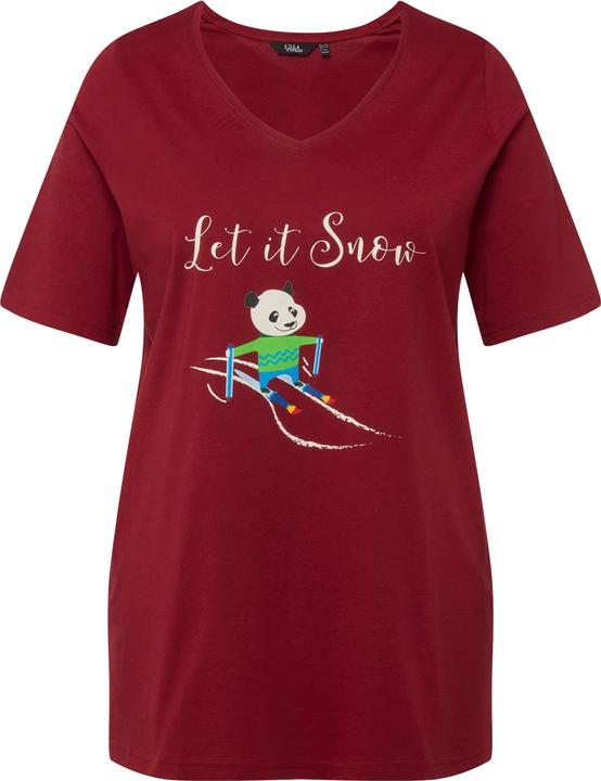 Actual product image Ulla Popken Let It Snow Short Sleeve Panda Tee (50, 52)