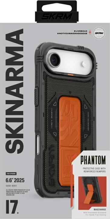 Produktbild Skinarma Phantom Case for iPhone Air Magnetic Charging + Grip Stand Olive (Apple iPhone Air)