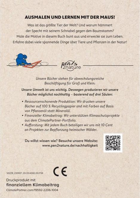 Immagine prodotto Die Maus - Malblock mit Sachwissen Natur und Tiere (Tedesco, pen2nature, 2024)
