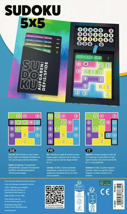 Actual product image Ravensburger ThinkFun - Sudoku 5x5 (French, German, Italian, 1 - 4 Players)