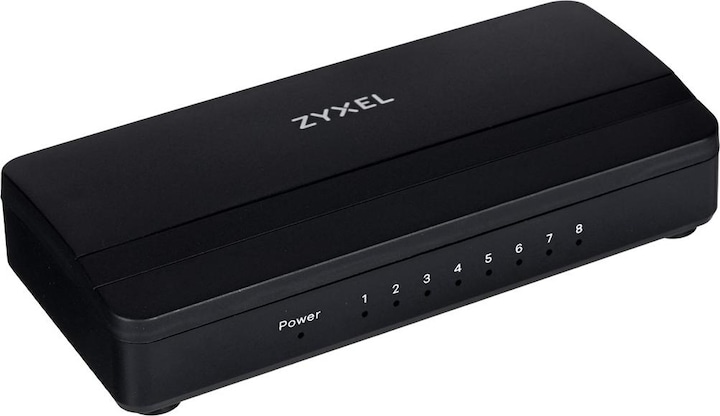 Produktbild Zyxel GS-108SV2 8-Port Desktop Gigabit Ethernet Media Switch für Desktop-Anwendungen (8 Ports)