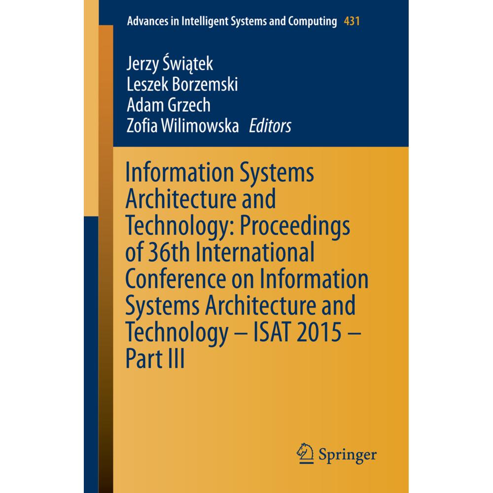 Information Systems Architecture and Technology: Proceedings of 36th International Conference on Inf, Fachbücher von Jer...