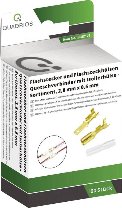 Produktbild Quadrios QUAD 1908C179 Flachstecker-huelsen Set 2.8 x 0.5 mm/0.5 -1.5 mm² 100