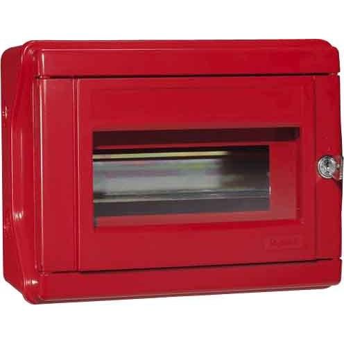 Legrand LEG 38083 Sicherheitskasten f.4 Module Schiene und Schloss, Elektronikzubehör + Gehäuse, Rot