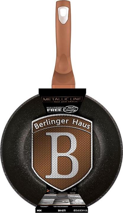 Produktbild BerlingerHaus Wok Ø30cm Rose Gold Edition (30 cm, Wok Pfanne, Aluminium)