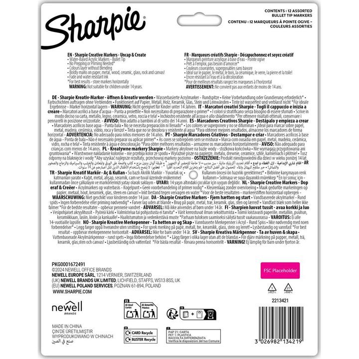 Actual product image Sharpie - Creative Marker Acrylic Paint Pens - Earth Tones - Bullet Tip - Assorted Colours - 12... (12x)