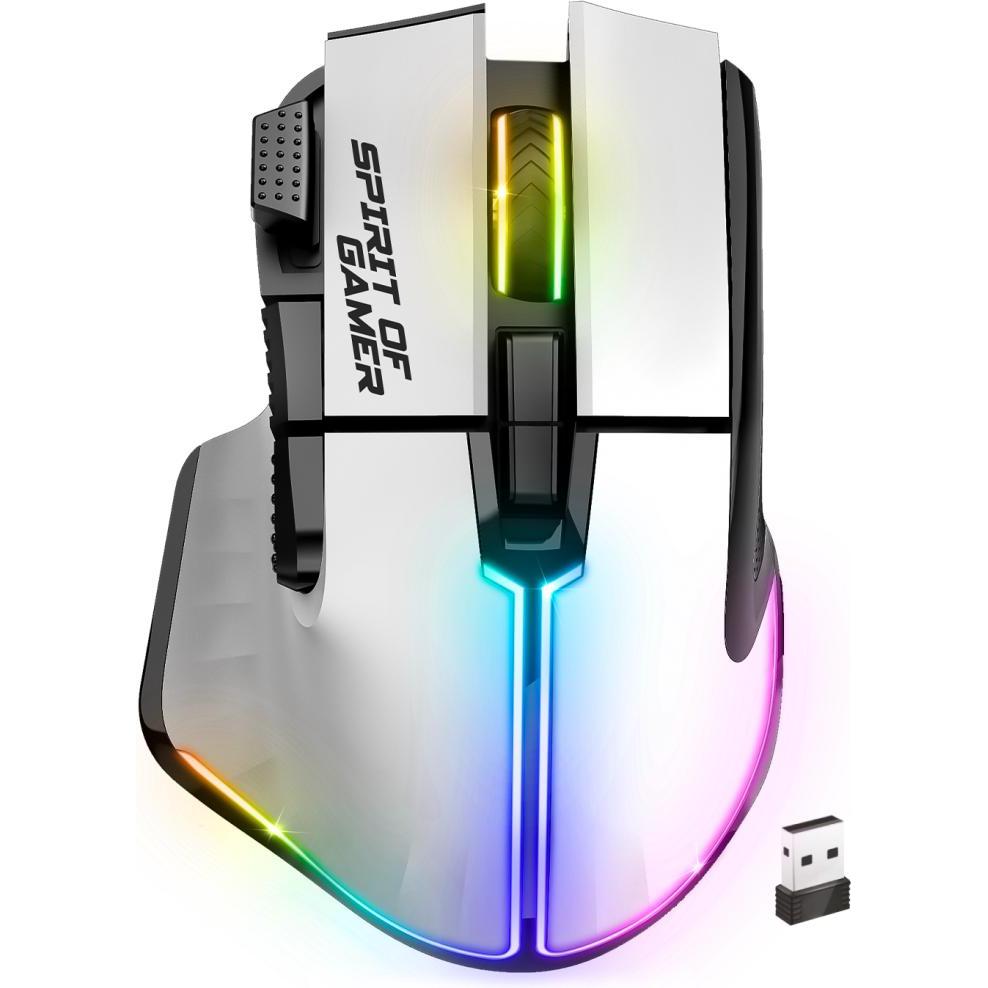 Spirit Of Gamer Pro M5 Artic Wireless (Cablato, Senza fili), Mouse, Bianco