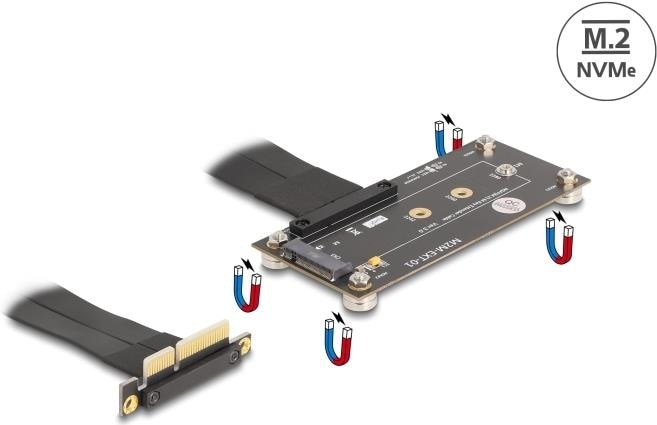 Produktbild Delock Adapter PCIe 3.0 x4 Stecker 90° gewinkelt zu M.2 Key