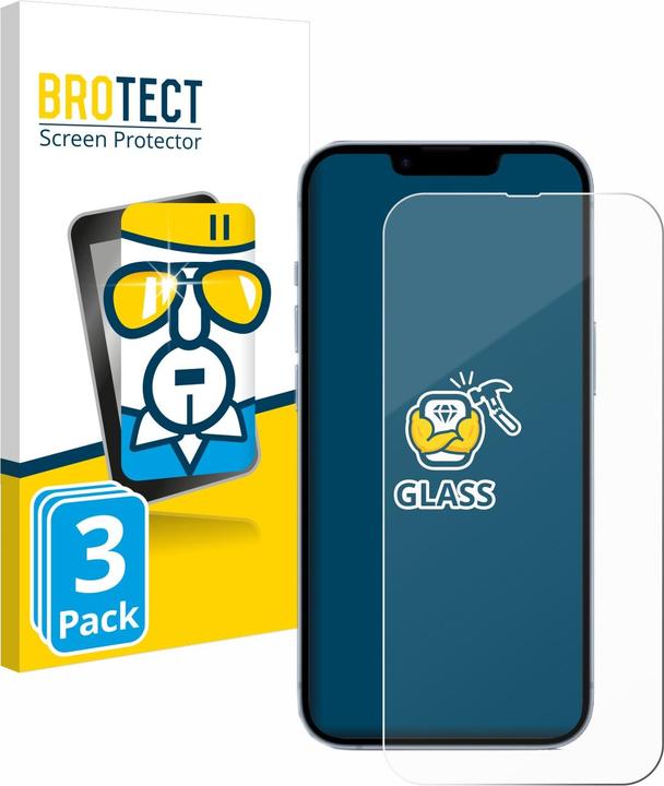 Image du produit BROTECT Verre blindé Protection d'écran en verre trempé (3 pcs, Apple iPhone 14)
