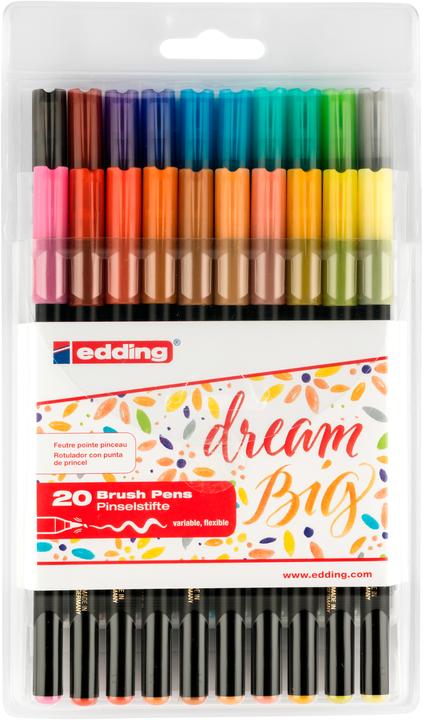 Edding Pisak mit E-1340 Pinselspitze, 1-3 mm, 20 Stk., Farbmischung (20x)