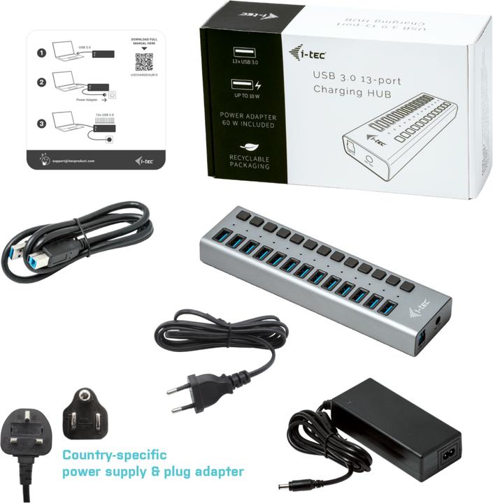 Productafbeelding i-tec U3CHARGEHUB13 (USB-B, 13 ports)