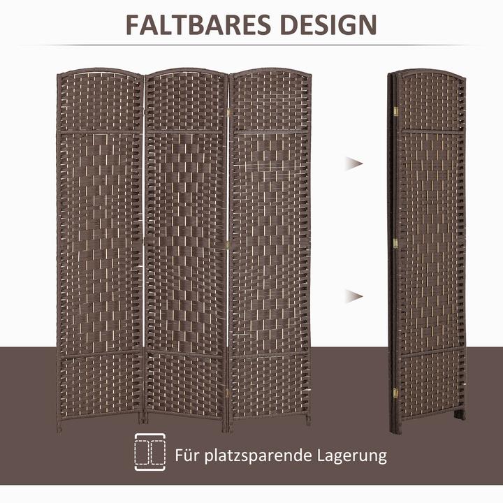 Actual product image Homcom Paravent Polypropylen, Kiefernholz Braun