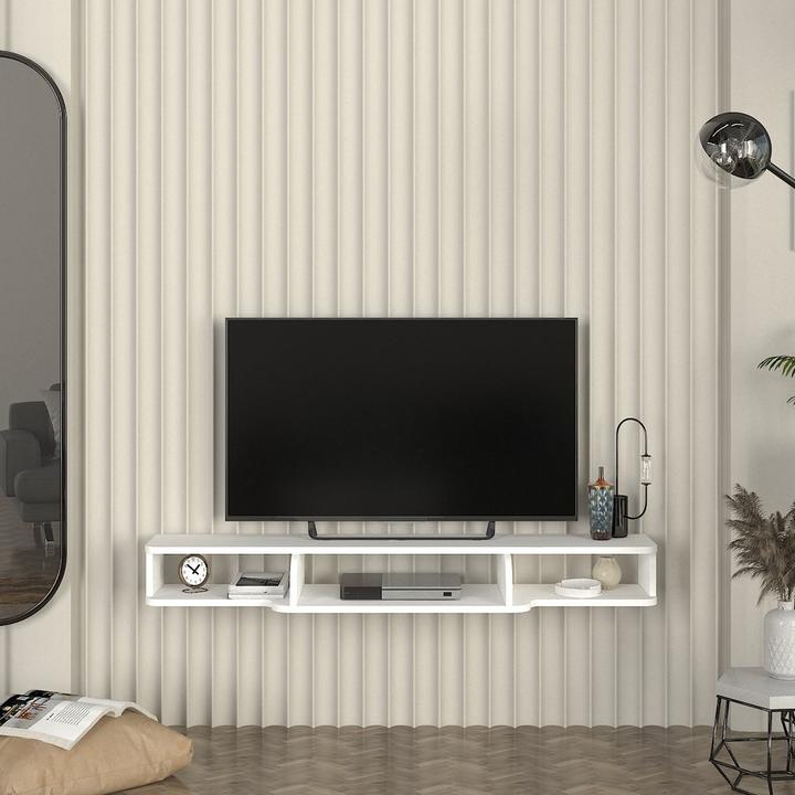 Actual product image En.Casa TV-Lowboard hängend Aar 135x30x16 cm Weiss