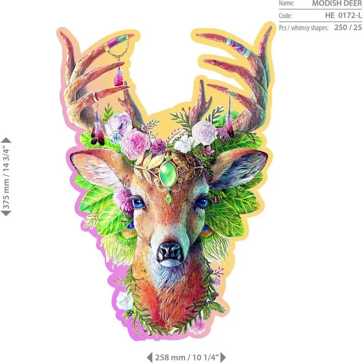 Productafbeelding WoodenCity WOODEN CITY Holzpuzzle Fashion Deer 250 Teile (250 onderdelen)