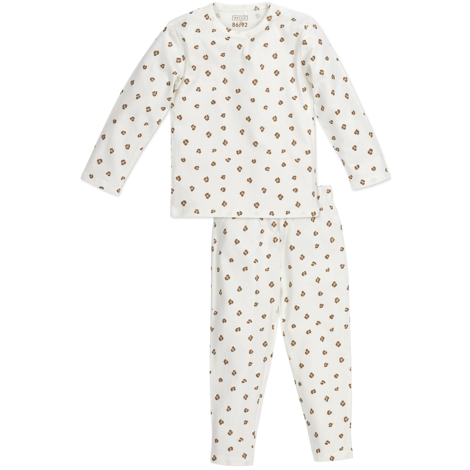 Meyco, Pyjama, pyjama Mini Panther offwhite mt 86/92, Weiss, (86, 92)