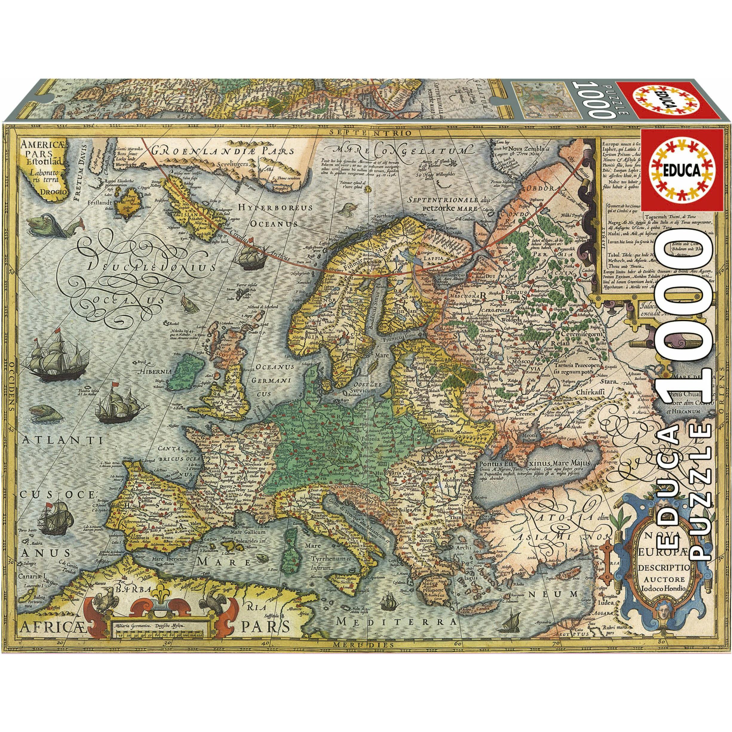 Educa 1000 Map Of Europe (1000 Teile)