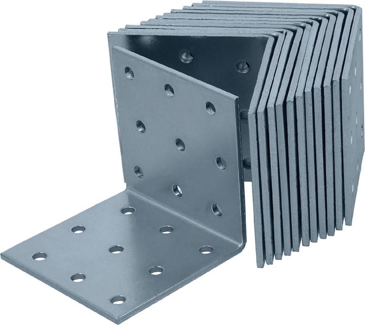 Actual product image Helpmate Lochplattenwinkel 60x60x60, verzinkt, 12 Stück (Perforated plate angle, 12 pcs.)