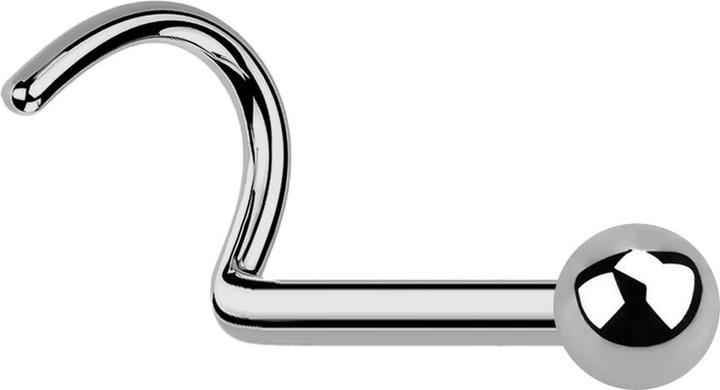 Image du produit Star Piercing Steriler Nasenstecker gebogen silber mit Kugel (Titane G23, sans laiton)