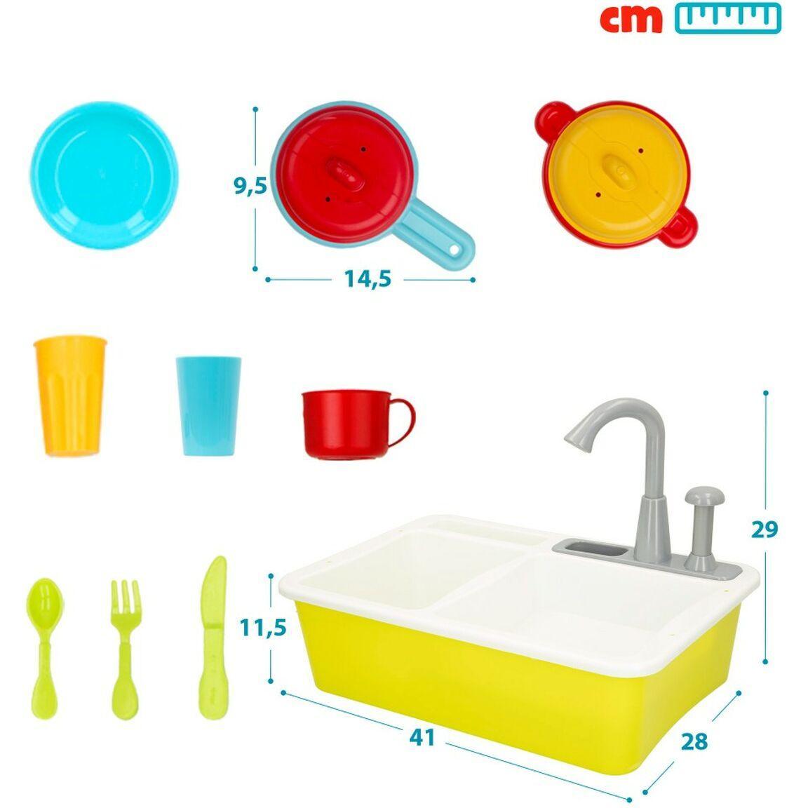Thumbnail - Colorbaby Spielküche 22 Stücke 42 x 29 x 28 cm Zubehör Spülbecken
