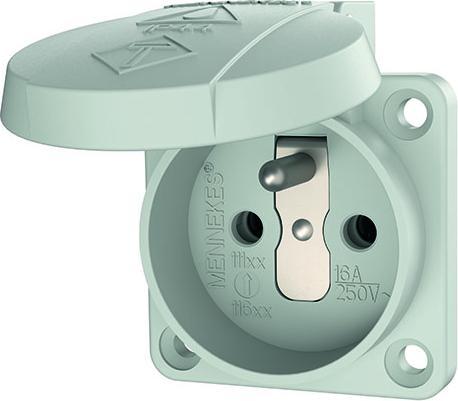 Actual product image Mennekes MEN 11110 16A2P+E 230V SCHUKO surface-mounted socket outlet grey