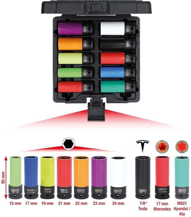 Produktbild KS Tools Steckschlüsselsatz (24 mm, 21 mm, 23 mm, 18 mm, 22 mm, 20 mm, 19 mm, 17 mm, 15 mm, 16 mm)