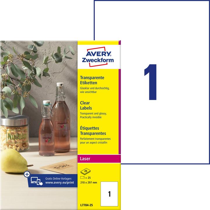 Actual product image Avery Crystal clear labels