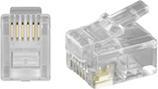 Goobay RJ12 western plug for flat cable, 6-pin for crimping to telephone flat cable, unshielded