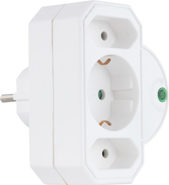Image du produit REV Steckdosenadapter 3-fach mit Überspannungsschutz, weiss (CEE 7/3, CEE 7/16, 3 x)