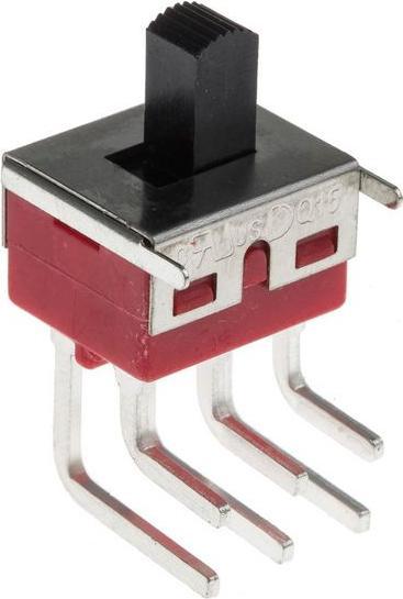 Image du produit RS PRO Interrupteur à glissière Contact inverseur bipolaire à verrouillage Montage sur circuit imprimé 5 A