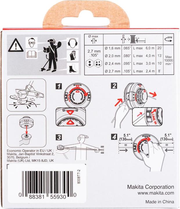 Produktbild Makita 2-Fadenkopf Tap&Go (Rasentrimmer, Trimmerfaden + Fadenspule)