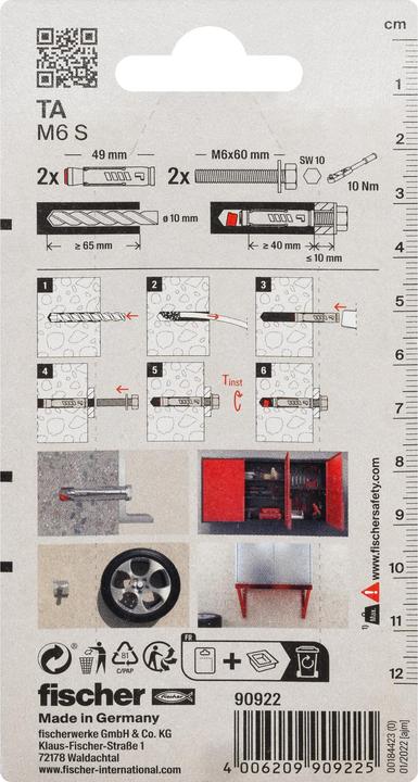 Image du produit Fischer Ancrage pour charges lourdes TA M6 S K (2 pcs)