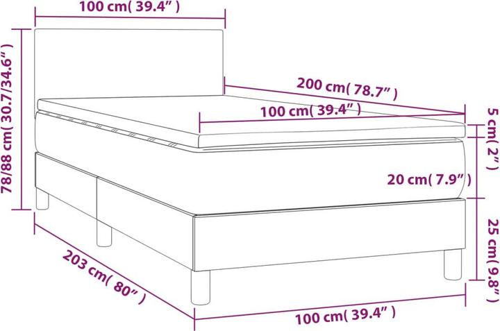 Image du produit vidaXL Boxspringbett (100 x 200 cm)