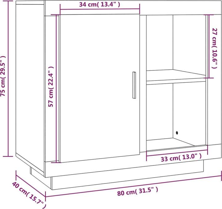 Image du produit vidaXL Sideboard (80 x 80 x 75 cm)