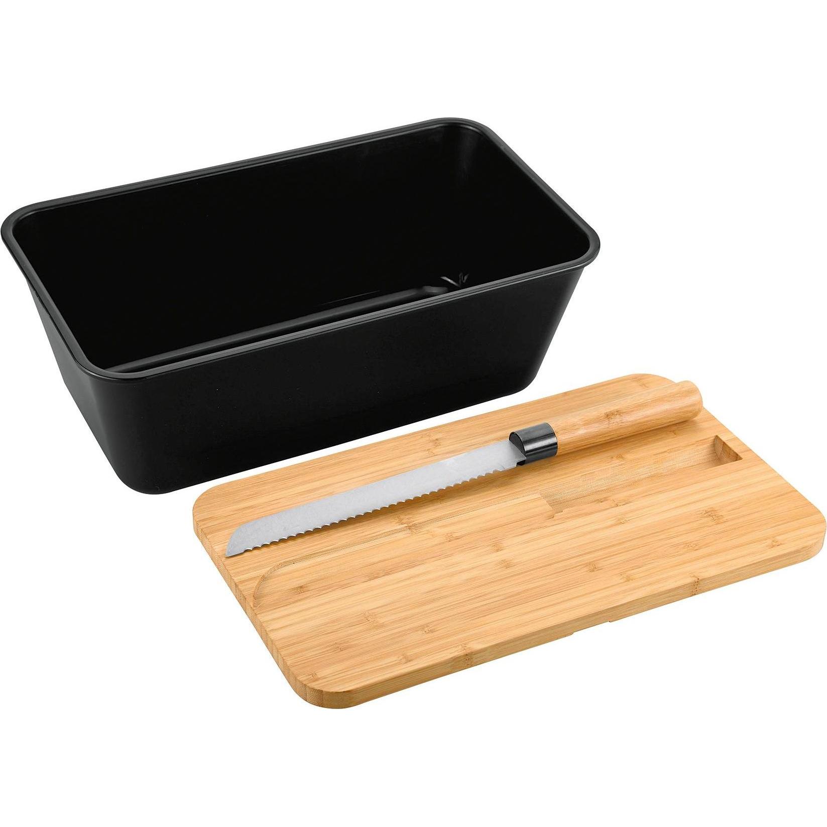 Kesper Brotbox m.Messer schwarz, Brotaufbewahrung, Schwarz