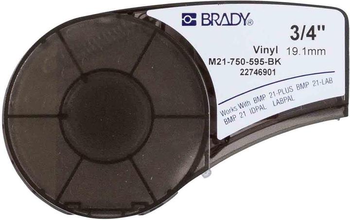 Actual product image Brady White on Black Vinyl tape for (1.91 cm)