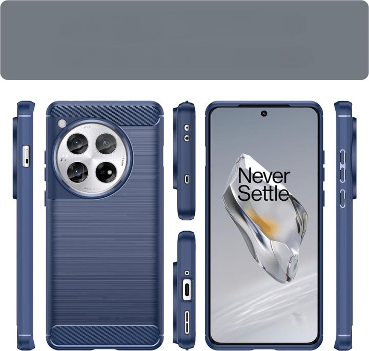 Actual product image Cover-Discount OnePlus 12 - Metal Carbon Look Case blue (OnePlus 12)