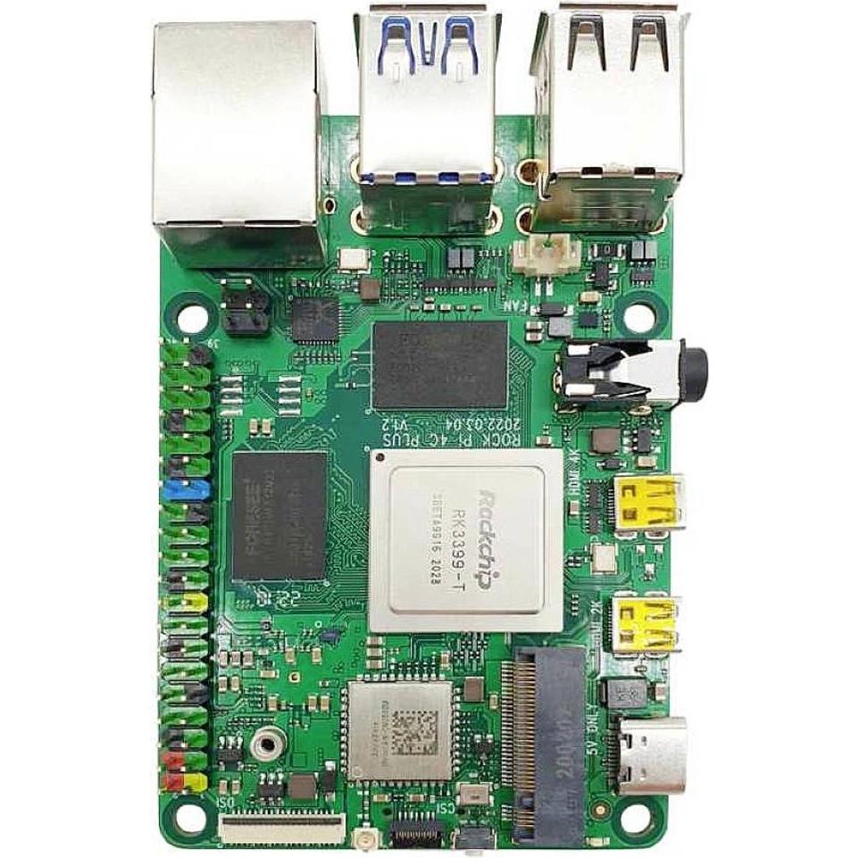 Thumbnail - Allnet Rock Pi 4 Model C+ 4GB RK3399T mit Dualband 2.4/5GHz WLAN/Bluetooth 5.0, Entwicklungsboard + Kit
