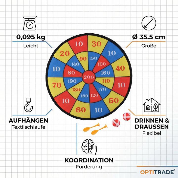 Actual product image Eddy Toys Dartboard with velcro balls and darts